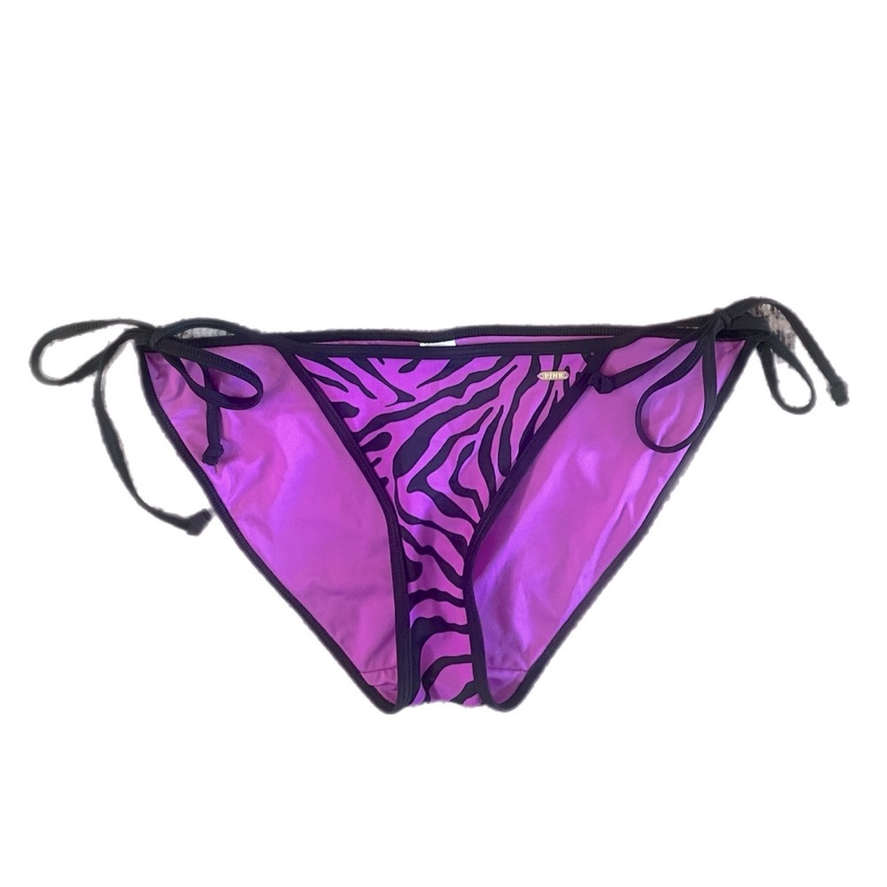 Victoria's Secret PINK Like New Purple & Black Zebra Bikini Size Small - Picture 5 of 7